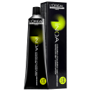 Frasco de item de perfumaria da marca L'Oréal Professionnel, com embalagem preta e verde, contendo texto "INOA" em destaque, apresentado junto à caixa de papelão preta com detalhes em verde.