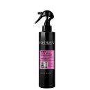 Frasco preto com rótulo rosa da marca Redken contendo tratamento para proteção da cor dos cabelos, com tecnologia avançada de pH.