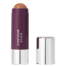 A imagem mostra o produto Contour Stick da marca Océane. Um bastão de maquiagem em formato cilíndrico com embalagem roxa e tampa prateada ao lado. O nome do produto "CONTOUR STICK" está impresso em letras brancas sobre a cor roxa.