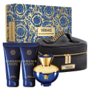 Conjunto Dylan Blue Versace Feminino Eau de Parfum 100ml + Shower Gel 100ml + Loção Hidratante Corporal 100ml + Nécessaire