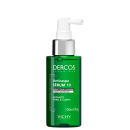 Sérum anticaspa Dercos Technique da Vichy, com 100ml, em embalagem verde e branca, com rótulo destacando "Anticaspa Sérum 10" e "Cuidado para a caspa".