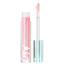 Lip Gloss da marca M·A·C em embalagem cilíndrica transparente com tampa branca. O produto apresenta uma cor rosa clara e brilhante, com aplicador em formato de pincel.