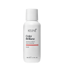 Frasco branco de 80 ml da linha Color Brillianz da Keune, um condicionador para cabelos coloridos, com rótulo preto e laranja destacando o nome do produto e a tecnologia "Sea Silk".