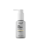 Frasco branco com bomba doseadora da linha Vital Nutrition da Keune, contendo 45 ml de um produto de tratamento capilar. O rótulo destaca o nome "Power Plump Masque Nourrissant" e a presença de extrato de Immortelle.