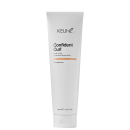 Tubo branco com rótulo preto da linha Confident Curl da Keune, um creme sem enxágue para cachos. O produto contém extrato de amaranto e é apresentado em embalagem de 300 ml.