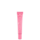O tubo possui uma tampa rosada e uma textura estriada. O rótulo apresenta o nome do produto "The super peptide" em letras brancas sobre fundo rosa.