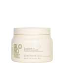 Pote de máscara capilar Blond Me Bondfinity Deep Repair da marca Schwarzkopf Professional , com 200 ml de volume, embalagem bege e rótulo com informações sobre o produto.
