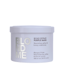 Frasco branco com rótulo da linha Blond Me da Schwarzkopf Professional, contendo máscara Bond Repair Purple Mask 500ml, para neutralizar tons amarelados