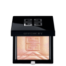 Iluminador em Pó Givenchy Prisme Libre Highlighter, com caixa preta com logotipo Givenchy em relevo e conteúdo com marcação do logo e desenho de pesponto e geométrico