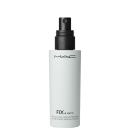 Frasco branco e preto da linha Fix+ Matte da M·A·C, um spray fixador de maquiagem sem álcool, com rótulo destacando o nome da marca e do produto.