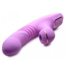Vibrador rosa com design ondulado e detalhes dourados, com controles e botões visíveis. Produto de beleza da marca Sexy Import.