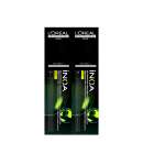 Dois frascos de tinta para cabelo da linha L'Oréal Professionnel, com embalagem preta e detalhes em verde, exibindo o nome "INOA" e a indicação "Nova Fórmula 7".