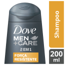 Shampoo Dove Men+Care 2 em 1 Força Resistente 200ml