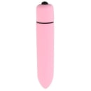 Vibrador rosa de formato cilíndrico com botão preto na base, da marca Sexy Import.