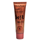 Ruby Rose Soft Matte 01 Café - Base Líquida 29ml