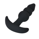 Plug Anal Sexy Import Silicone Aveludado e Escalonado Preto, 1 produto.