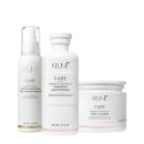 Kit Keune Care Keratin Smooth + Lumi Coat, 3 produtos.