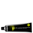 Tubo de tinta de cabelo da marca Inoa, com embalagem preta e detalhes em amarelo. 