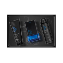 Kit Presente Quasar: Desodorante Colônia 100ml + Gel Após Barba 110g + Desodorante Antitranspirante Aerossol 75g.