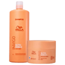 Kit com shampoo e máscara Nutri-Enrich, da marca Wella Professionals.