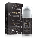 Vibrador líquido da marca Sexy Hot, com o nome "Vibr-ou!" impresso na embalagem. O produto é descrito como um gel para massagem corporal, com sabor de mel e que atua como um intensificador de prazer.