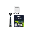 Kit Dr. Jones The Razor 6 + Suporte, 3 produtos.