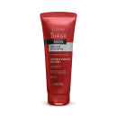 A imagem mostra um frasco vermelho de shampoo da linha Siàge Men da marca Eudora com capacidade de 250ml. O frasco tem os escritos em prateado com destaque para a biotecnologia Affinité 4D utilizada na formulação.