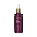 O produto apresentado é um sérum bioestimulador de colágeno da linha Neo Dermo da marca Eudora. O frasco possui um conta-gotas dourado na tampa. A embalagem é de cor roxa escura, com o nome da marca e do produto em destaque.