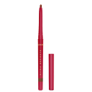 Lápis labial vermelho da marca Eudora com embalagem cilíndrica e tampa rosada, exibindo o nome da marca em letras douradas.