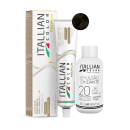 Kit Itallian Hairtech Color Premium 5.7 Castanho Claro Marrom + OX 20, 2 produtos.
