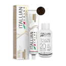 Kit Itallian Hairtech Color Premium 6.77 Louro Escuro Marrom Intenso + OX 20, 2 produtos.