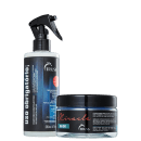 A imagem mostra dois produtos da marca Truss para tratamento capilar. O primeiro é um reconstrutor, chamado "Uso Obrigatório". O outro produto é uma máscara de tratamento chamada "Miracle".