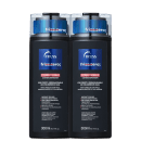 Dois condicionadores da linha Frizz Zero da marca Truss. São embalagens pretas com tonalidades em azul.