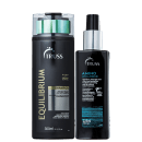 A imagem mostra uma linha de produtos para cabelos da marca Truss. São eles:
- Shampoo Equilibrium
- Protetor Térmico Amino Liponutriente