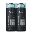 A imagem mostra dois condicionadores da marca Truss, linha Equilibrium.