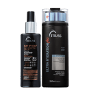 A imagem mostra uma linha de produtos para cabelos da marca Truss. São eles:
- Shampoo Ultra Hydration Plus
- Leave-in Day By Day
