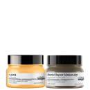 Kit L'Oréal Professionnel Absolut Repair Molecular + NutriOil Masks, com máscara capilar Absolut Repair Molecular e máscara capilar NutriOil, da marca  L'Oréal Professionnel