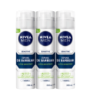 Kit NIVEA MEN com 3 unidades da Espuma de Barbear Sensitive de 200ml cada