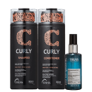 Kit TRUSS Curly + Uso Obrigatório Oil Trio, 3 produtos.
