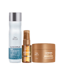 Kit Wella Professionals Ultimate Luxe Oil + BlondorPlex Trio, 3 produtos.