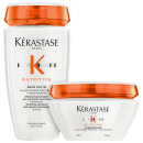 Kit com shampoo e máscara Nutritive, da marca Kérastase.