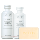 Kit Beleza na Web Shampoo e condicionador Keune Keratin Smooth + sabonete barra Korres Pimenta Rosa