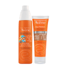 Kit Avène Spray Enfant FPS50 + Mat Perfect FPS70 Médio, 2 produtos.