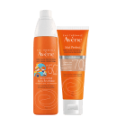 Kit Avène Spray Enfant FPS50 + Mat Perfect FPS70 Claro, 2 produtos.