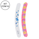 Kit NYBC Beauty Lixa de Unha Curvada Madeira & Papel, 10 unidades.