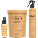 Máscara capilar hidratante de 1kg, fluido protetor térmico de 300ml e reparador de pontas 30ml