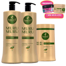 Kit com shampoo, condicionador e máscara da linha Murumuru da marca Haskell.