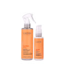 Dois produtos Cadiveu Professional: um frasco spray laranja de 200ml com rótulo "bye bye frizz" e um frasco de 120ml com rótulo "bye bye frizz" em embalagem branca e laranja.