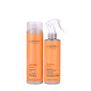 Dois produtos da marca Cadiveu Professional: um frasco de shampoo Bye Bye Frizz de 250ml e um frasco de tratamento de selagem gradativa Bye Bye Frizz 200ml.