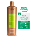Kit com escova progressiva Burix One e máscara capilar Biomask, da marca Prohall Cosmetic.